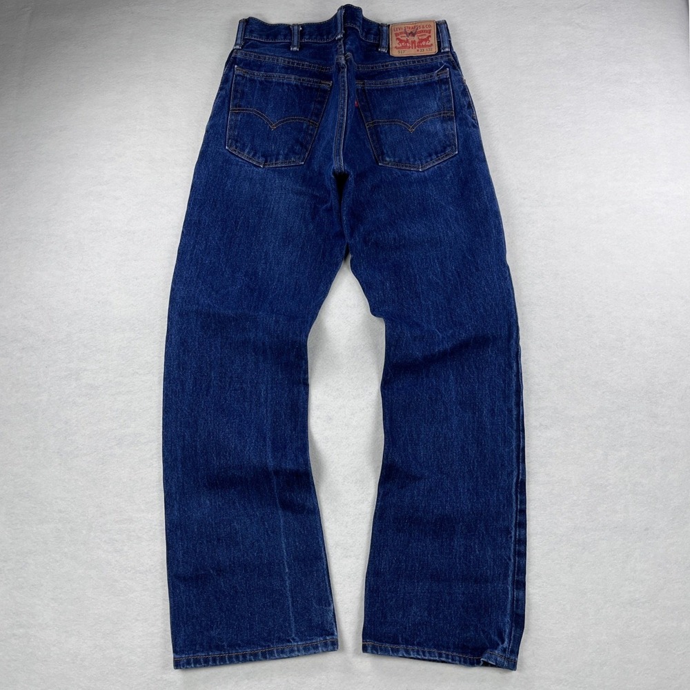 Levis 517 Mens Bootcut Jeans Dark Wash Blue Denim 33x32 Western Workwear